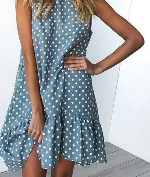 Color: Navy Blue, Size: M - Ruffled sleeveless strapless skirt Q119-CJNSSYLY02156-Navy Blue-M