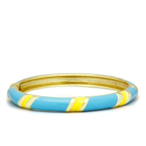 LO2143 - Flash Gold White Metal Bangle with Epoxy  in No Stone A874-LO2143