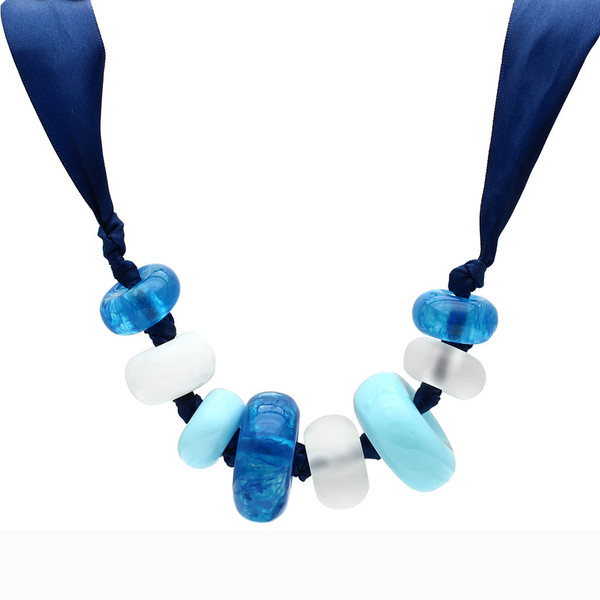 VL023 -  Resin Necklace with Synthetic Synthetic Stone in Multi Color A874-VL023