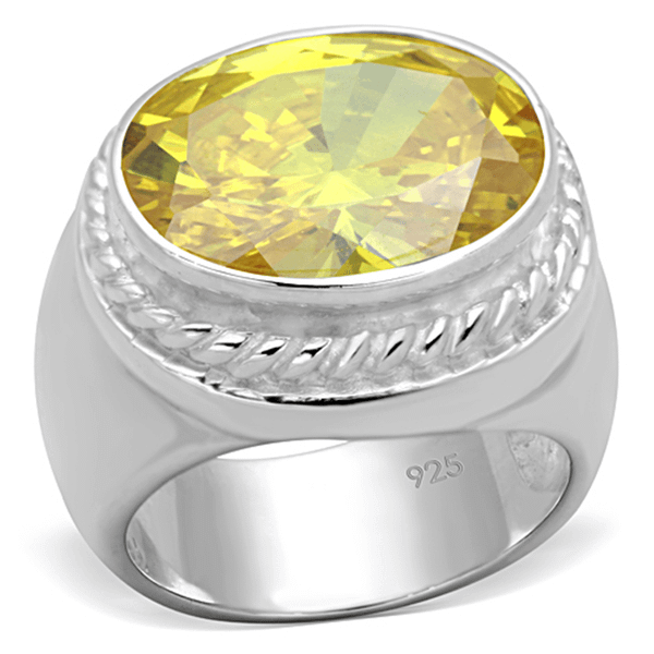 LOS731 - Silver 925 Sterling Silver Ring with AAA Grade CZ  in Topaz A874-LOS731