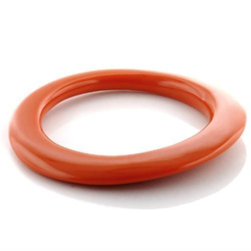 LO750 -  Plastic Bangle with Synthetic Synthetic Stone in Orange A874-LO750