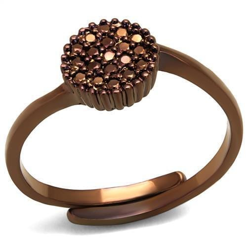 3W1177 - IP Coffee light Brass Ring with AAA Grade CZ  in Light Coffee A874-3W1177