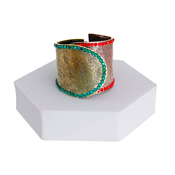 Mixed Metal Hinge Wrap Cuff T226-9485754761535
