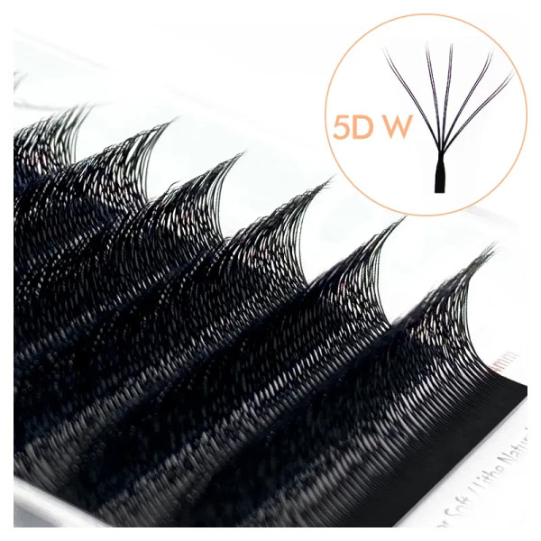 Color: Brushed Chrome, Curl: L, Thickness: 0.07mm, Length: MIX - NATUHANA 3D 4D WW  Shaped Eyelash  F640-12000038532821230