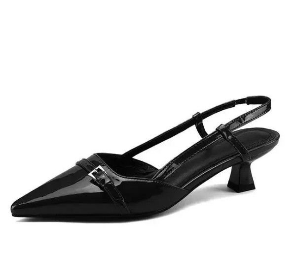 Color: Beige, Shoe Size: 38 - 2024 New Summer Women's Dress Shoes Patent Leather Slip on Pointed To F640-12000041539801864
