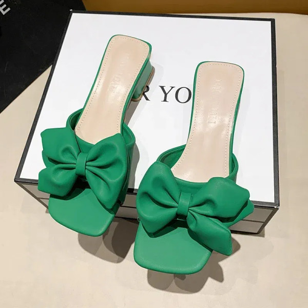 Color: MINT GREEN, Shoe Size: 40 - Large Size Women's Shoes 35-42 Summer Outer Wear Flat Slippers W F640-12000028170137232