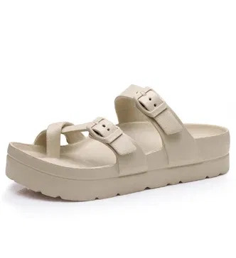 Color: Ivory, Shoe Size: 35.5 - Crestar Women Platform Sandals Fashion EVA Insole Clogs with Arch S F640-12000038126845939