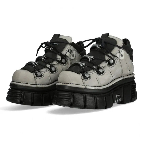 Color: wine red, Shoe Size: 43 - Punk Style Women Sneakers Lace-up 6CM Platform Shoes Woman Creeper F640-12000042136996488