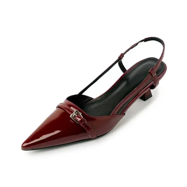 Color: black, Shoe Size: 39 - 2024 New Summer Women's Dress Shoes Patent Leather Slip on Pointed To F640-12000041539801873