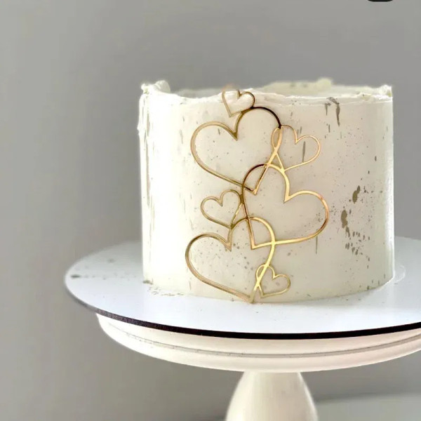 Color: Chocolate - New Heart Wedding Cake Toppers Gold Love Valentine's Day Cupcake Topper for Vale F640-12000030818849535