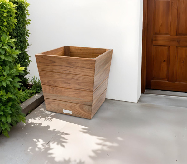12" Brown Wood Indoor Outdoor Square Planter Box N270-476246