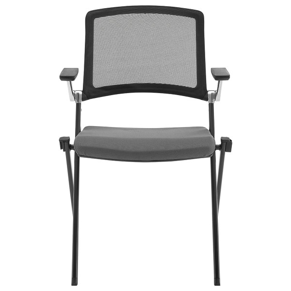 Set of Two Black Gray and Black Mesh Conference Office Chair N270-400777