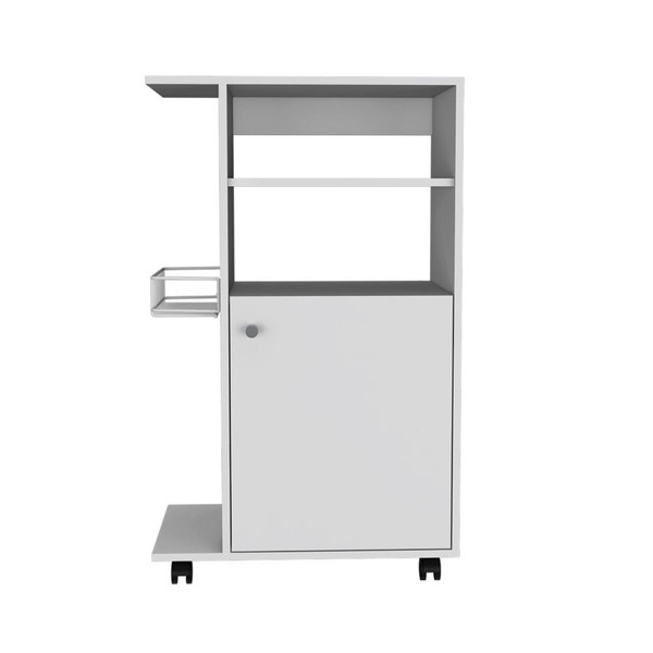 Contemporary White Rolling Kitchen Cart N270-477879