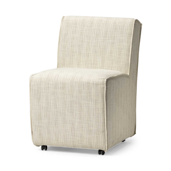 Set Of Two Cream Upholstered Fabric Parsons Chairs N270-380445