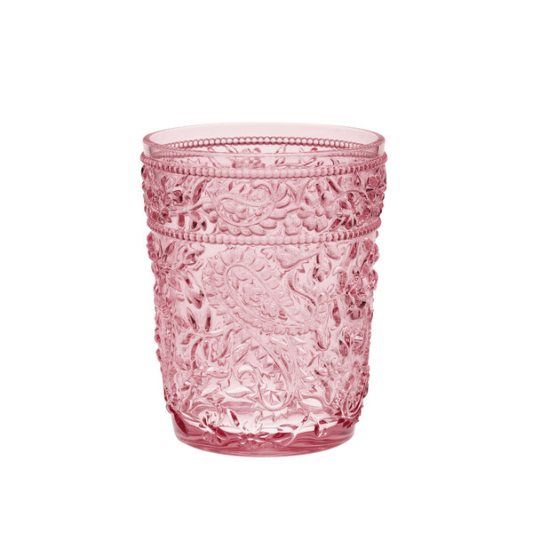 Set of Four Pink Paisley Acrylic Stemless Whiskey Glasses N270-521151