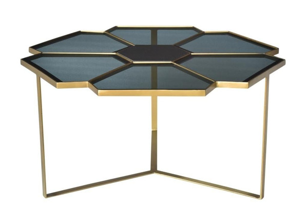 Geometric Floral Glass Coffee Table N270-400861