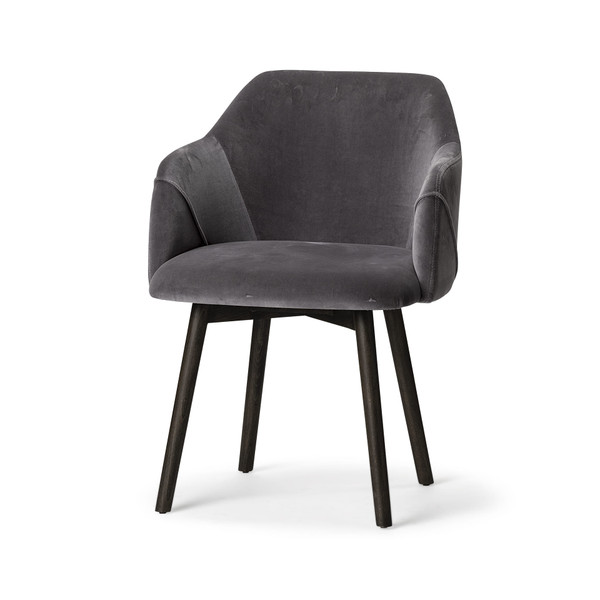 Gray And Black Upholstered Fabric Dining Arm Chair N270-380434