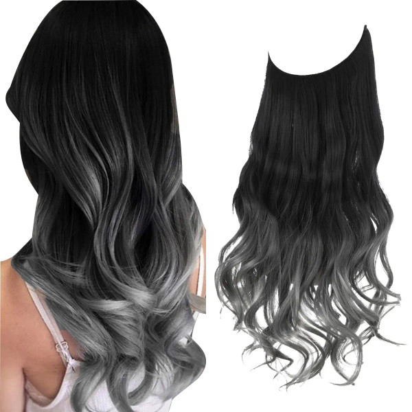 Color: 4/27HL, Stretched Length: 22INCHES - Synthetic No Clip Wave Hair Extensions Ombre Natural Bl F640-12000033280789220