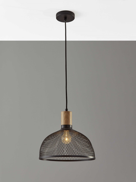 Caged Black Metal Large Ceiling Pendant N270-372794