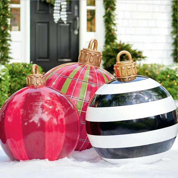 Color: Light Grey, Ball Diameter: 1.5cm - 60cm Christmas Balls Decoration Outdoor Indoor Light Up L F640-12000035856946231