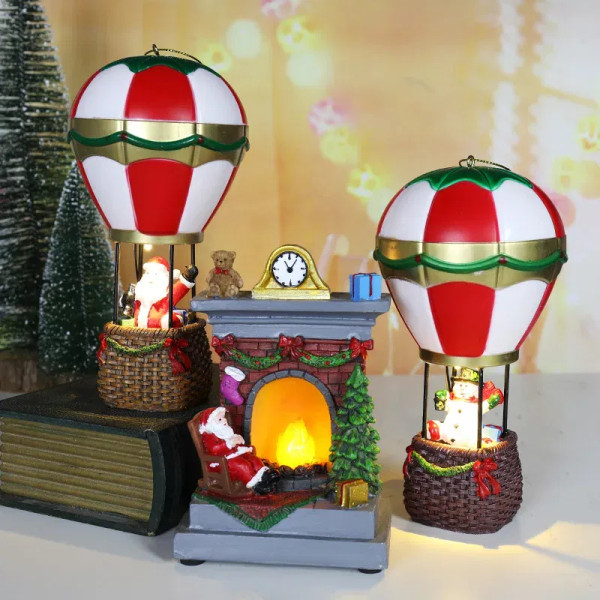 Color: VIOLET/?«?—?…° - Cabin Decoration Christmas Glowing Ornaments Resin LED Houses Christmas Kid F640-12000035801497542
