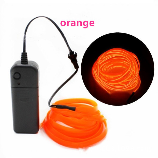 Color: Orange, Size: 3M - EL Unilateral Cold Light Luminous Line 1-5 Meters Set Car Creative Decora Q119-CJHD109605123WD