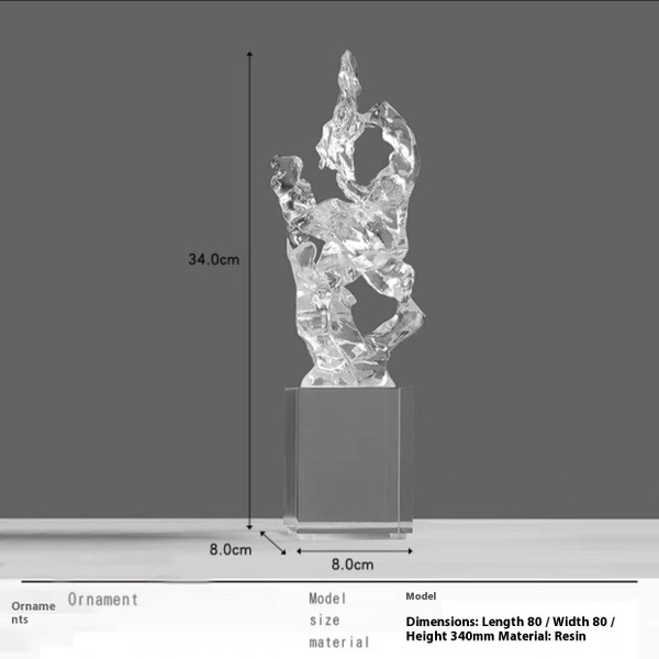 Color: Large Size - Chinese Style Entrance Decoration Transparent Resin Sculpture Art Decorations Q119-CJYD201124501AZ