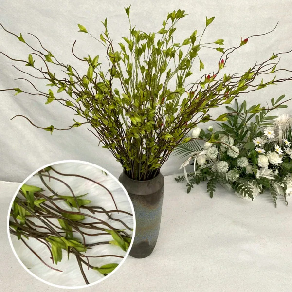 Color: Beige, Size: M, Ships From: CHINA - 112cm Multi Forked Silk Cloth Dragon Whisker Leaf Indoor F640-12000035628758501