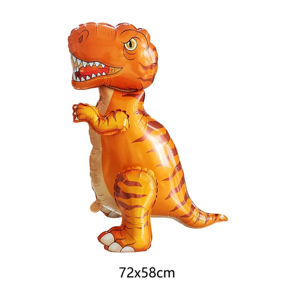 Color: Laser, Ballon Size: 7inch - 3D Standing Dinosaur Balloon Cartoon T Rex Dino Foil Balloon for F640-12000044406160833