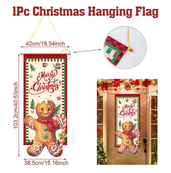 Color: Coffee - Santa Claus Hanging Flag Merry Christmas Decorations For Home 2023 Xmas Gifts Chris F640-12000043170305746