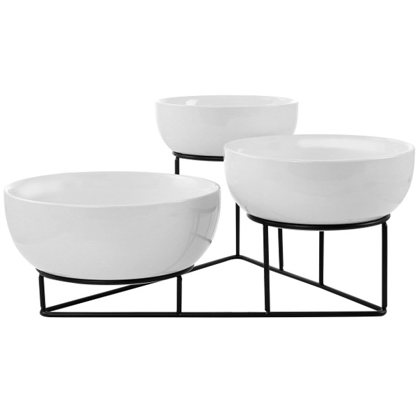 Gibson Elite 4 Piece Bowl Set with Metal Rack D970-81153.04