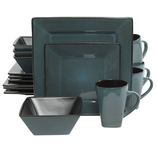 Gibson Elite Kiesling 16-Piece Dinnerware Set, Blue D970-107276.16