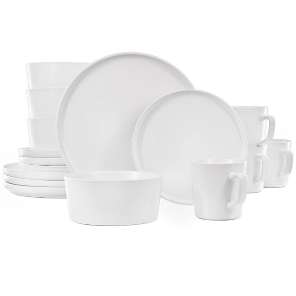 Elama Luxmatte White 16 Piece Dinnerware Set D970-EL-LUXMATTE-16-WHT