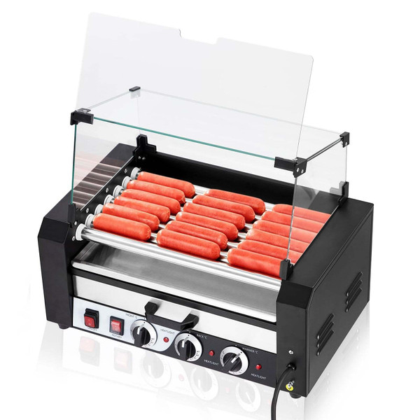 US GARVEE Hot Dog Roller 7 Rollers 18 Hot Dogs Capacity 1350W Stainless Sausage Grill Cooker Machine K484-PHO_0ZU5P65H_US