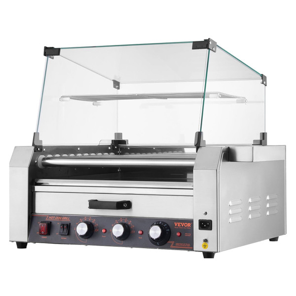 Hot Dog Roller, 30 Hot Dog 11 Rollers, Stainless Steel Sausage Grill Cooker, 1950W Hot Dog Machine  E415-DMBBWHGDSRGJQ1BB8V1