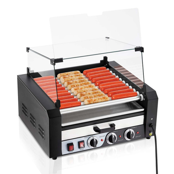 US GARVEE Hot Dog Roller 11 Rollers 30 Hot Dogs Capacity 1850W Stainless Sausage Grill Cooker Machi K484-PHO_0ZU68WH1_US