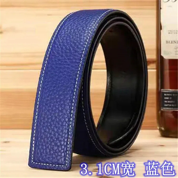 Color: light yellow, Belt Length: 110cm - 3.1cm No Buckle Belt Brand Belt Men High Quality Male Gen F640-12000016390850838