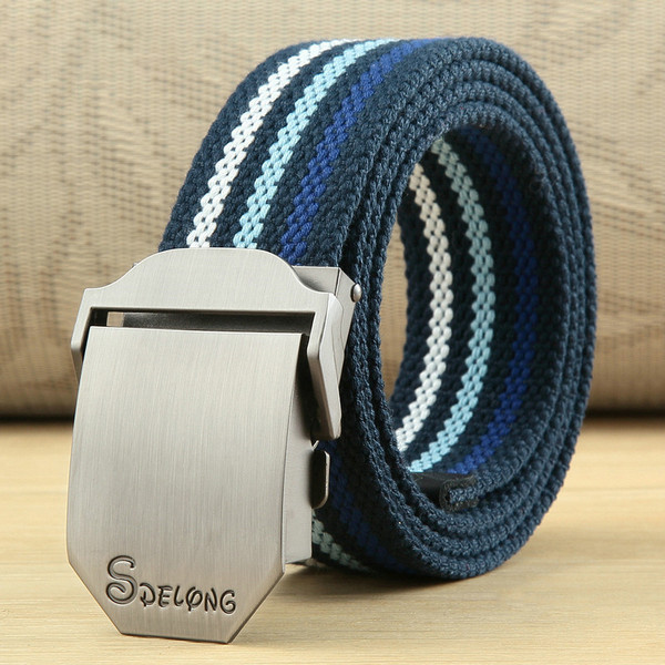 Style: 3.5CM, Color: Sky blue-140CM, Size:  - Men's canvas belt Q119-CJNSFJPD00297-3.5CM-Sky blue-140CM