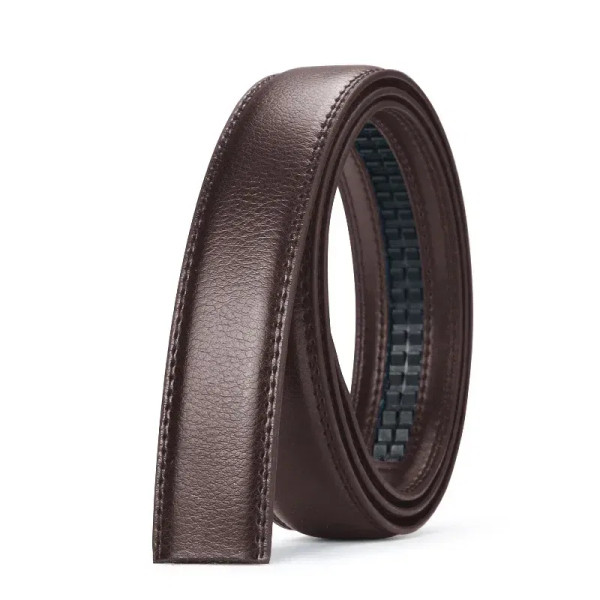 Color: Dark Brown, Belt Length: 170cm - Men No Buckle 3.5cm Wide 130 140 150 160 170 cm Large Plus  F640-12000041232099155