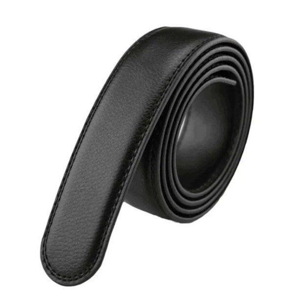 Color: WHITE, Belt Length: 120cm - Men'S No Buckle Automatic Ratchet Belt Replacement Waist Straps  F640-12000025559459007