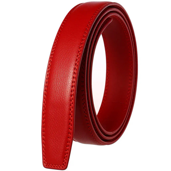 Color: WHITE, Belt Length: 105CM - 90-130cm Brand No Buckle 3.0cm Wide Genuine Leather Automatic Be F640-12000043142870742
