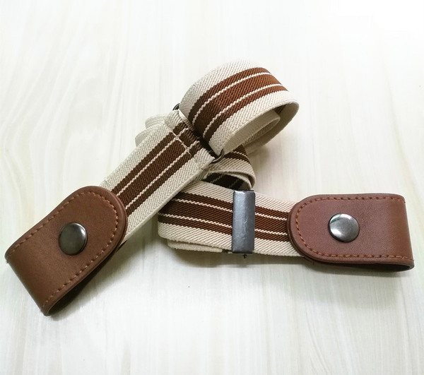 Color: Brown stripes - Creative Lazy Belt Fat Elastic Belt Men And Women Outdoor Sports Elastic Inv Q119-CJNSFSYD00094-Brown stripes
