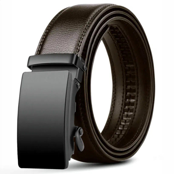 Color: Brown, Belt Length: 120cm - Famous Brand Business Belt Men Top Quality PU Luxury Leather Wai F640-12000033550530288