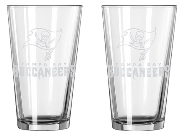 Tampa Bay Buccaneers Glass Pint Frost Design 2 Piece Set Z157-629397197