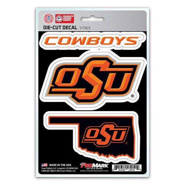 Oklahoma State Cowboys Decal Die Cut Team 3 Pack Z157-8162025251