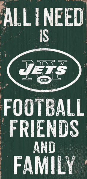 New York Jets Sign Wood 6x12 Football Friends and Family Design Color - Special Order Z157-7846017494