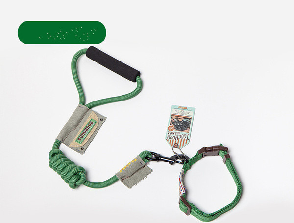 Color: Green, Style: Neck-7mm, Size:  - Chest back suit dog leash Q119-CJJJCWGY02925-Green-Neck-7mm