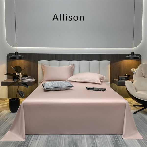 Color: Myrcia Pink, Size: 245x260cm - Long-staple Cotton Pure Cotton Solid Color Bed Sheet Q119-CJYD223269272TG
