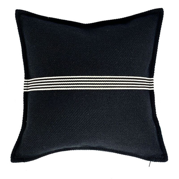 Color: Single stripe, Pillowcase size: 45x45cm - Geometric Striped Cotton And Linen Pillowcase Q119-CJKD117124313MN
