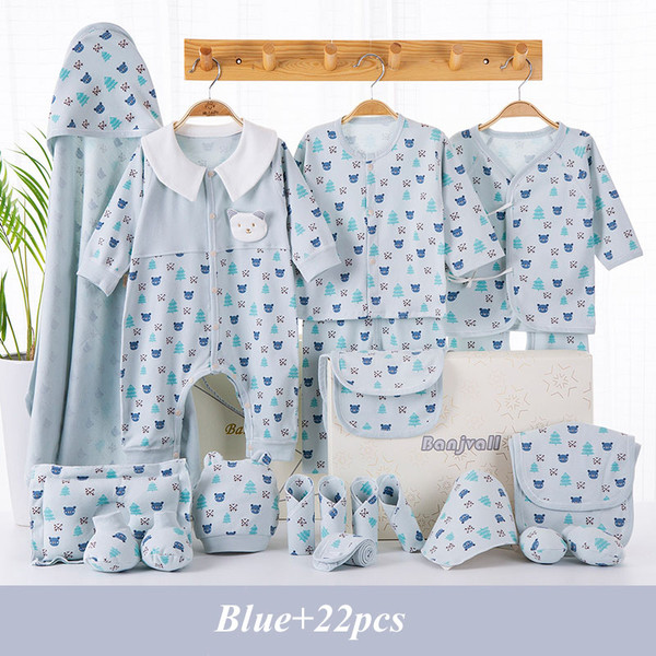 style: D, Child size: 59cm - Full Moon Baby Clothes Pure Cotton Newborn Suit Q119-CJNT121413510JQ